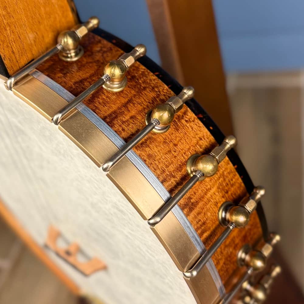 Limited Edition Ome Jasmine 11" 5-String Curly Maple Banjo with Mahogany Neck & Rolled Brass Tone Ring Ome Banjos 5 String Banjos