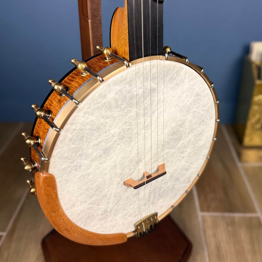 Limited Edition Ome Jasmine 11" 5-String Curly Maple Banjo with Mahogany Neck & Rolled Brass Tone Ring Ome Banjos 5 String Banjos