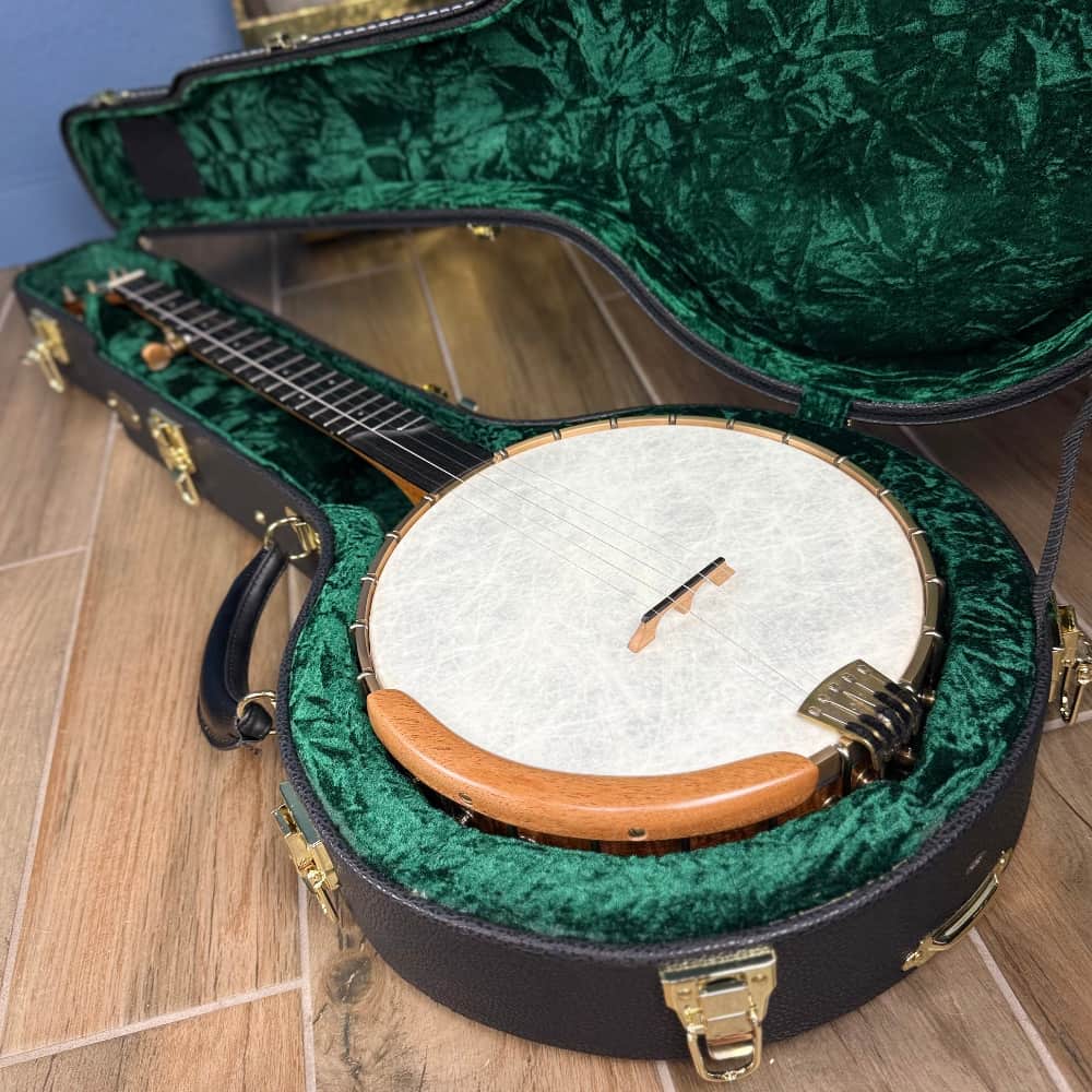 Limited Edition Ome Jasmine 11" 5-String Curly Maple Banjo with Mahogany Neck & Rolled Brass Tone Ring Ome Banjos 5 String Banjos