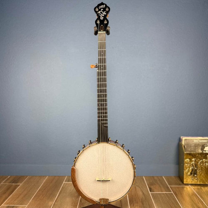 Limited Edition Ome Jasmine 11" 5-String Curly Maple Banjo with Rolled Brass Tone Ring, Used Ome Banjos 5 String Banjos