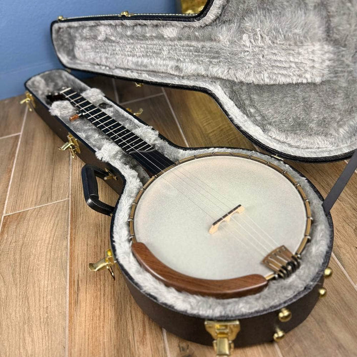 Limited Edition Ome Jasmine 11" 5-String Curly Maple Banjo with Rolled Brass Tone Ring, Used Ome Banjos 5 String Banjos
