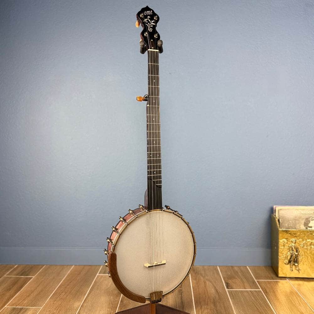 Limited Edition Ome Jasmine 11" 5-String Curly Maple Banjo with Rolled Brass Tone Ring, Used Ome Banjos 5 String Banjos
