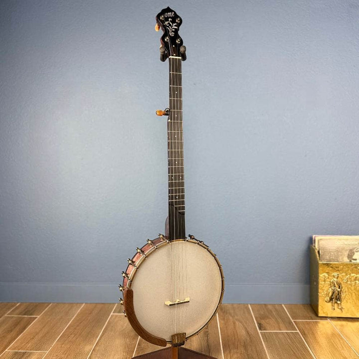Limited Edition Ome Jasmine 11" 5-String Curly Maple Banjo with Rolled Brass Tone Ring, Used Ome Banjos 5 String Banjos