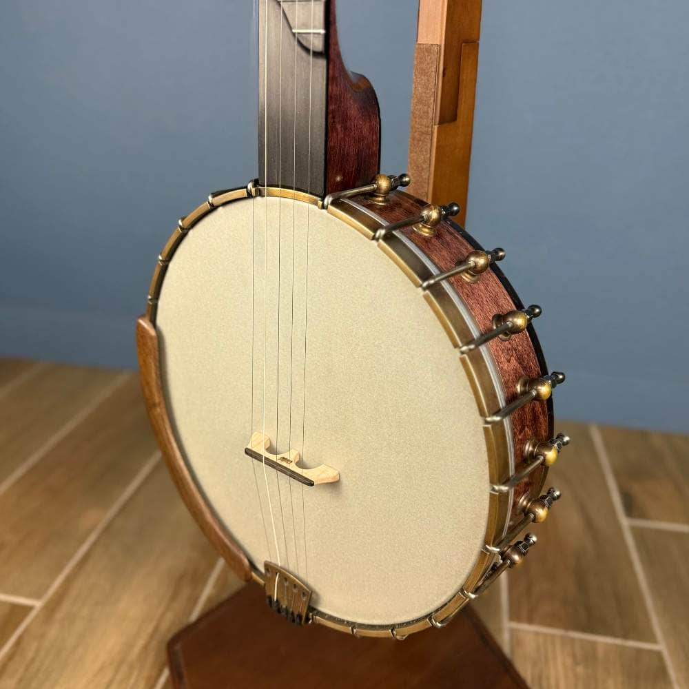 Limited Edition Ome Jasmine 11" 5-String Curly Maple Banjo with Rolled Brass Tone Ring, Used Ome Banjos 5 String Banjos