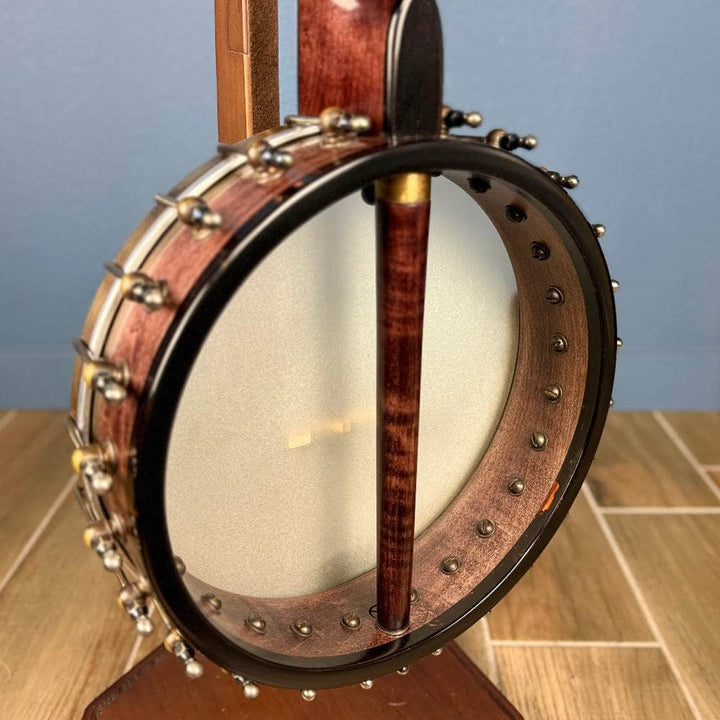 Limited Edition Ome Jasmine 11" 5-String Curly Maple Banjo with Rolled Brass Tone Ring, Used Ome Banjos 5 String Banjos