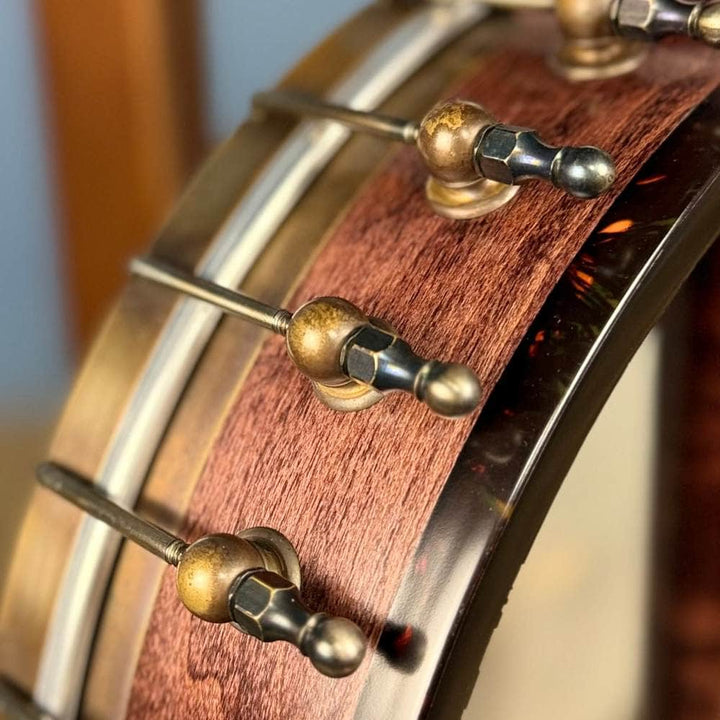 Limited Edition Ome Jasmine 11" 5-String Curly Maple Banjo with Rolled Brass Tone Ring, Used Ome Banjos 5 String Banjos