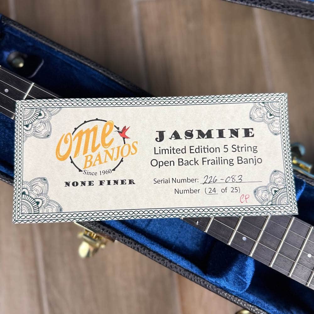 Limited Edition Ome Jasmine 11" 5-String Walnut Rim Banjo with Mahogany Neck & Vintage Tone Ring Ome Banjos 5 String Banjos