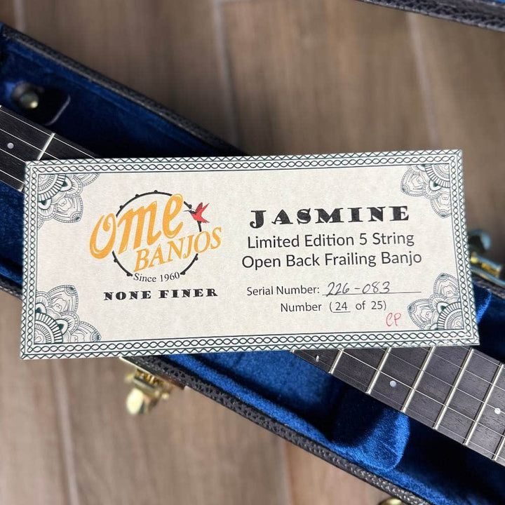 Limited Edition Ome Jasmine 11" 5-String Walnut Rim Banjo with Mahogany Neck & Vintage Tone Ring Ome Banjos 5 String Banjos