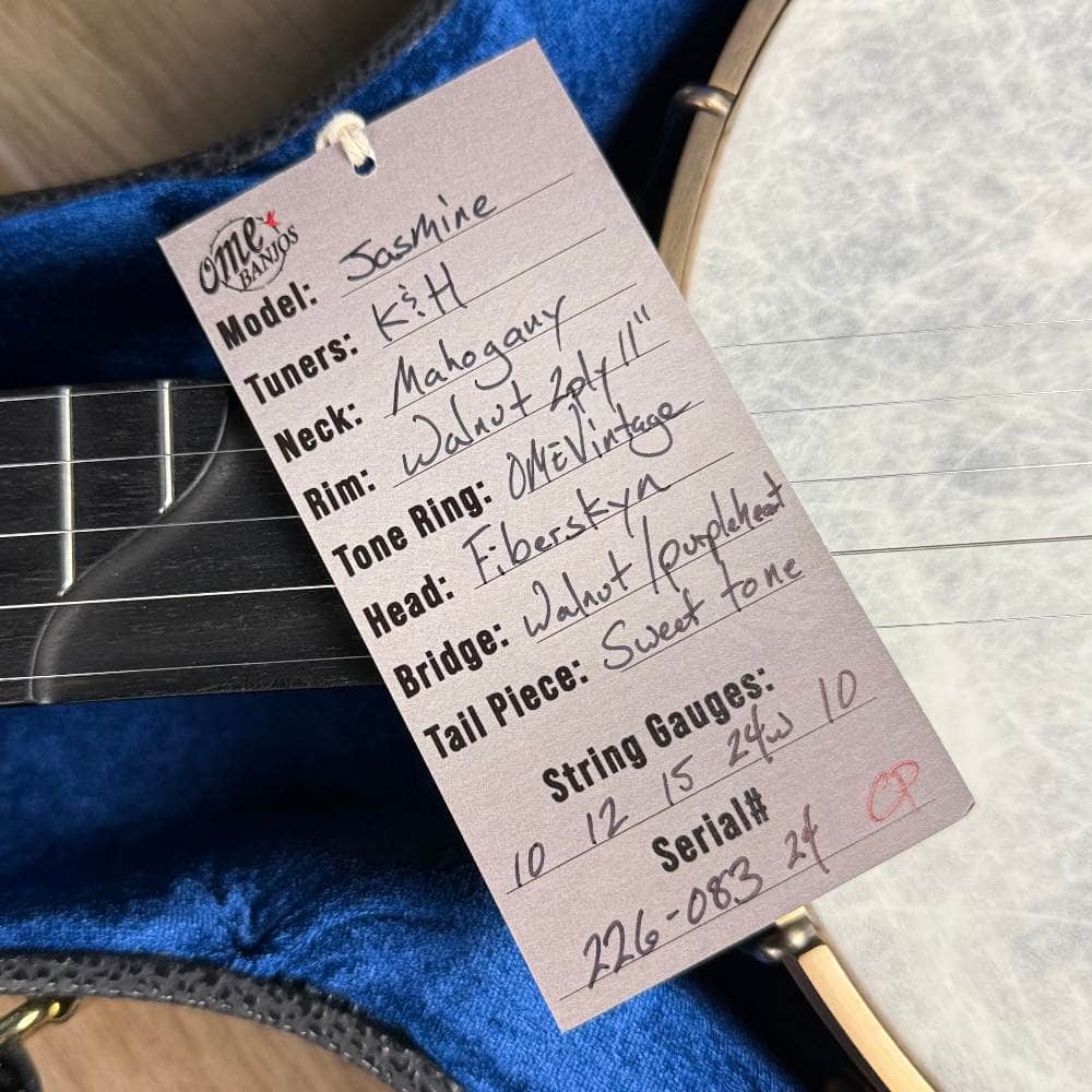 Limited Edition Ome Jasmine 11" 5-String Walnut Rim Banjo with Mahogany Neck & Vintage Tone Ring Ome Banjos 5 String Banjos
