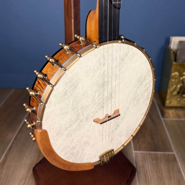 Limited Edition Ome Jasmine 12" 5-String Curly Maple Banjo with Mahogany Neck & Rolled Brass Tone Ring Ome Banjos 5 String Banjos