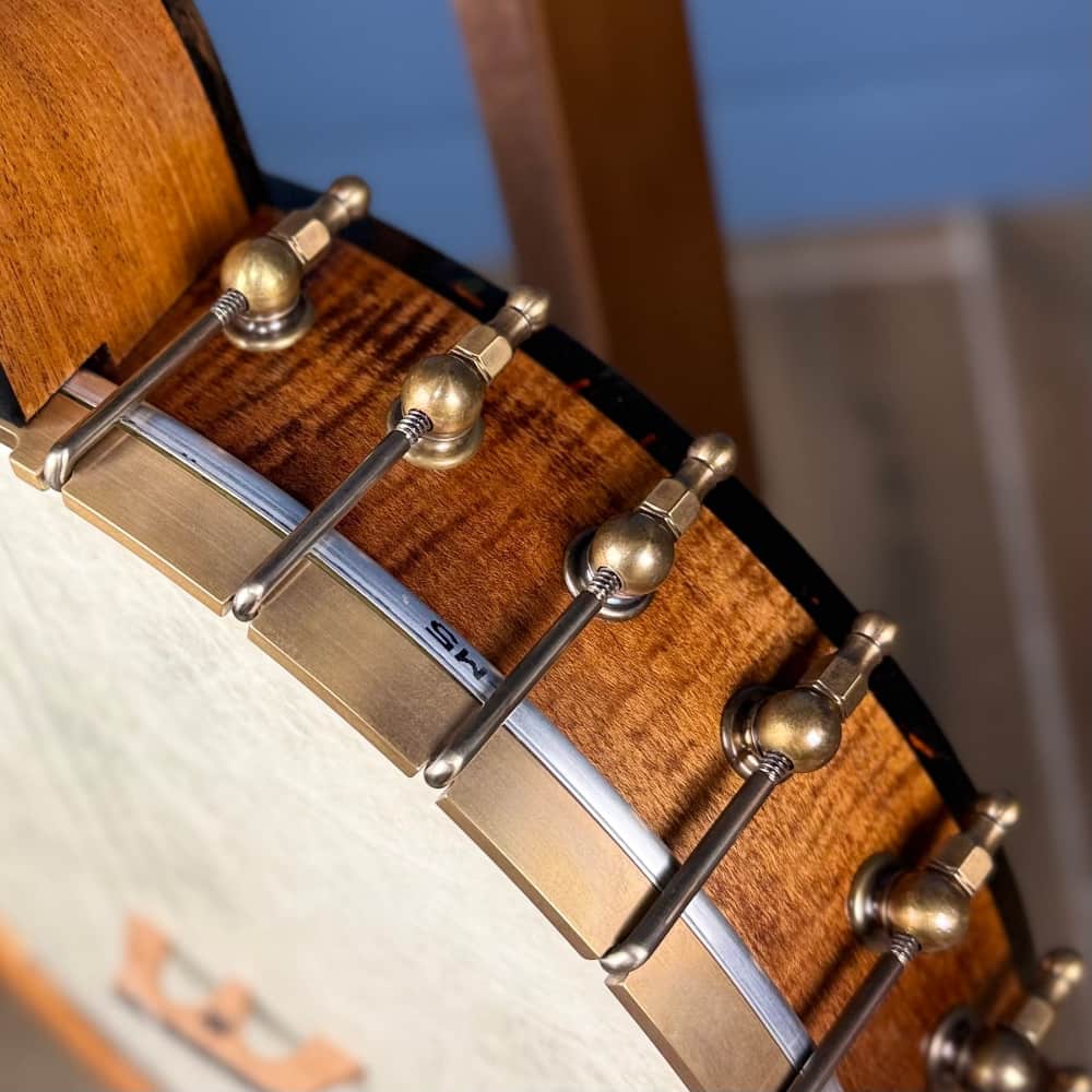 Limited Edition Ome Jasmine 12" 5-String Curly Maple Banjo with Mahogany Neck & Rolled Brass Tone Ring Ome Banjos 5 String Banjos