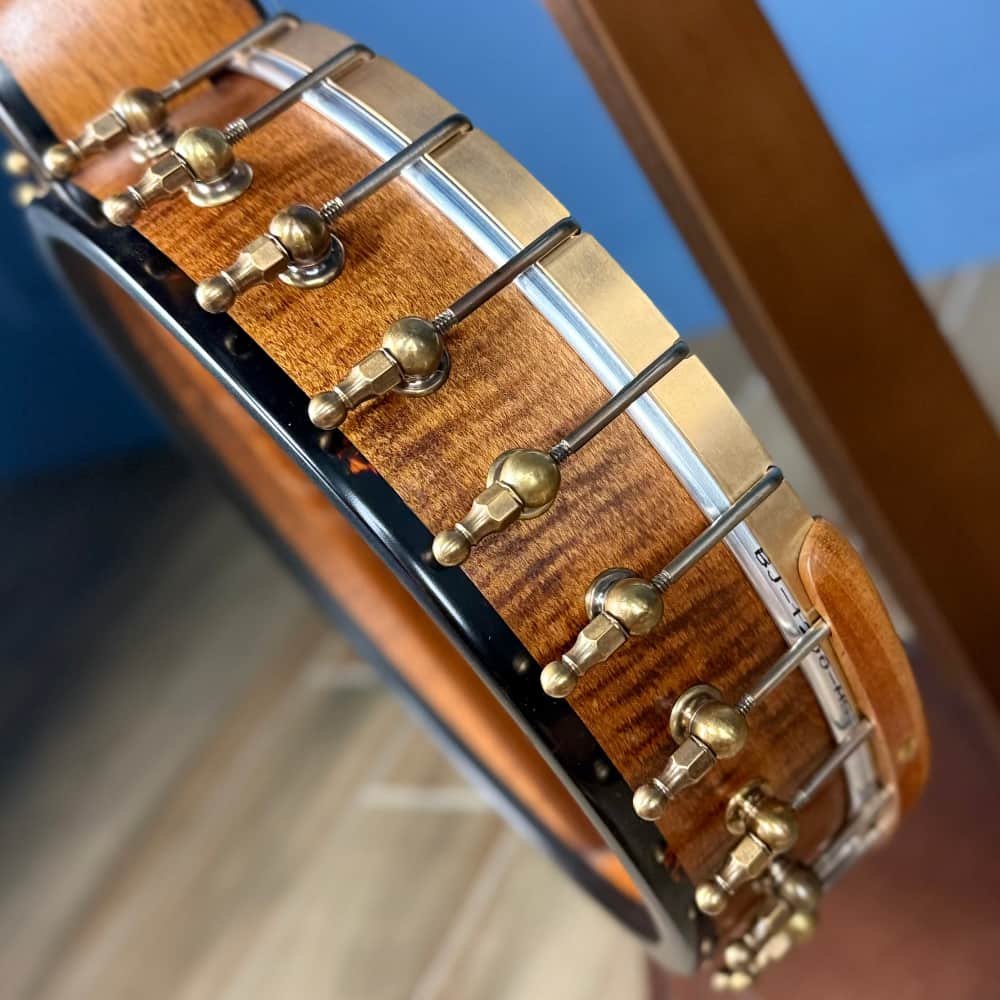 Limited Edition Ome Jasmine 12" 5-String Curly Maple Banjo with Mahogany Neck & Rolled Brass Tone Ring Ome Banjos 5 String Banjos