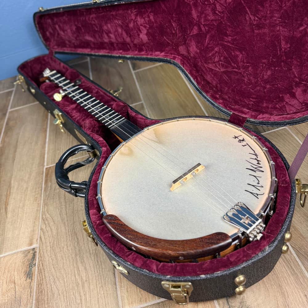 Ome Minstrel-Style Jubilee 12" 5-String Mahogany 5-String Banjo Scroll Peghead and Scoop, Used Ome Banjos 5 String Banjos