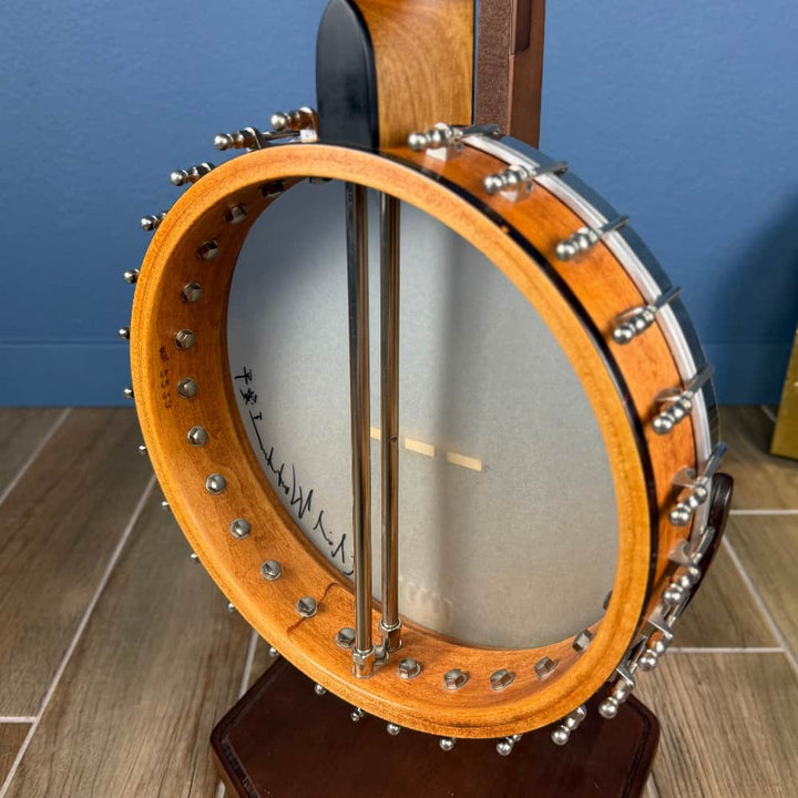 Ome Minstrel-Style Jubilee 12" 5-String Mahogany 5-String Banjo Scroll Peghead and Scoop, Used Ome Banjos 5 String Banjos
