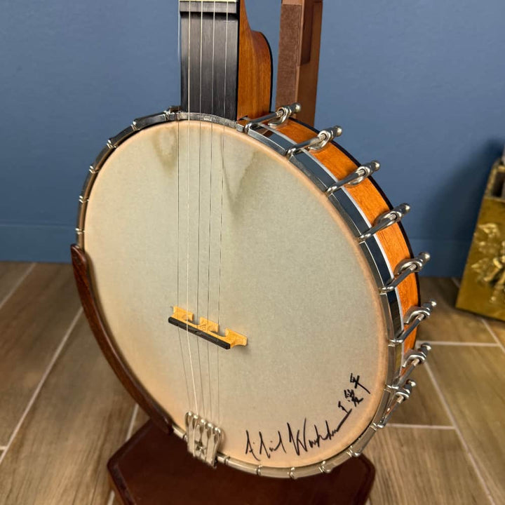 Ome Minstrel-Style Jubilee 12" 5-String Mahogany 5-String Banjo Scroll Peghead and Scoop, Used Ome Banjos 5 String Banjos