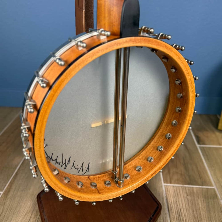 Ome Minstrel-Style Jubilee 12" 5-String Mahogany 5-String Banjo Scroll Peghead and Scoop, Used Ome Banjos 5 String Banjos