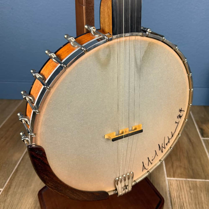 Ome Minstrel-Style Jubilee 12" 5-String Mahogany 5-String Banjo Scroll Peghead and Scoop, Used Ome Banjos 5 String Banjos