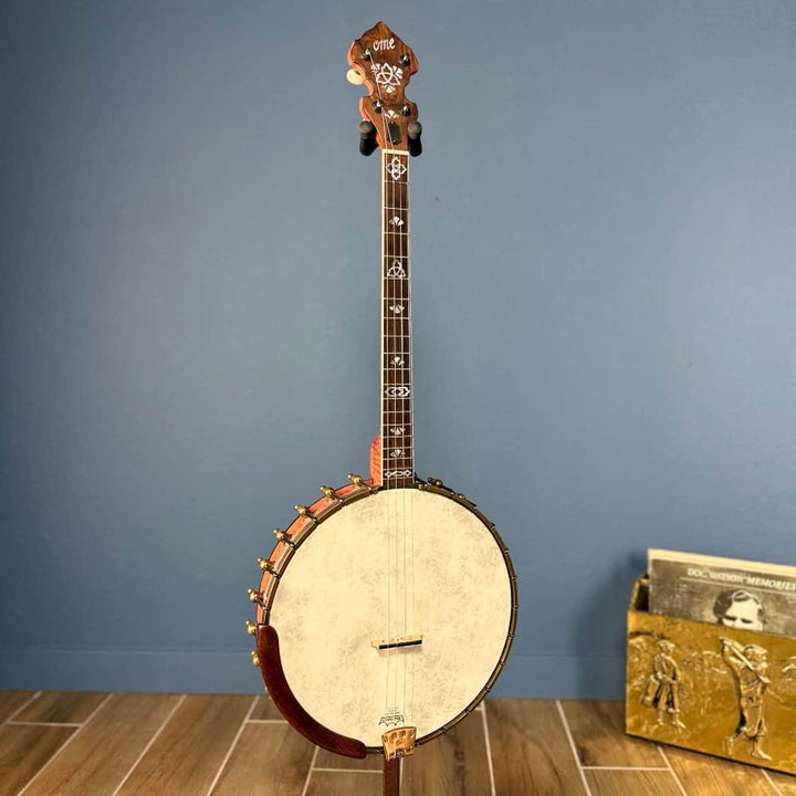 OME Trilogy 19-Fret Tenor Banjo – 12” Rim, Curly Maple, OHSC – Free Shipping - Used Ome Banjos 4 String Banjos