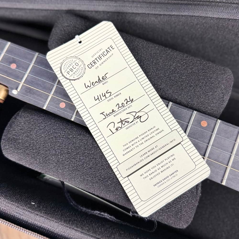 Pisgah 12" Wonder 5 String Banjo Standard Scale with Historic Little Wonder Tone Ring Pisgah 5 String Banjos