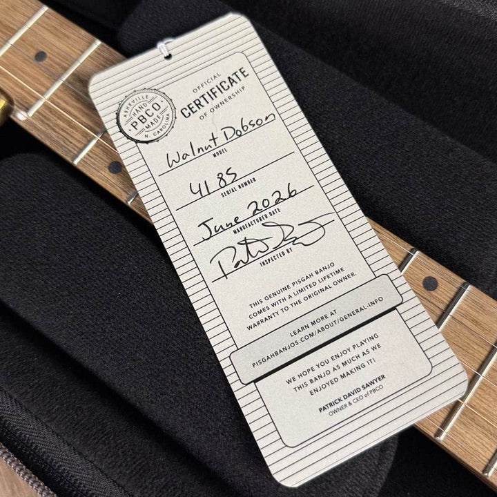 Pisgah Dobson 11" 5-String Banjo with Walnut Rim and Neck, Persimmon Fretboard Pisgah 5 String Banjos