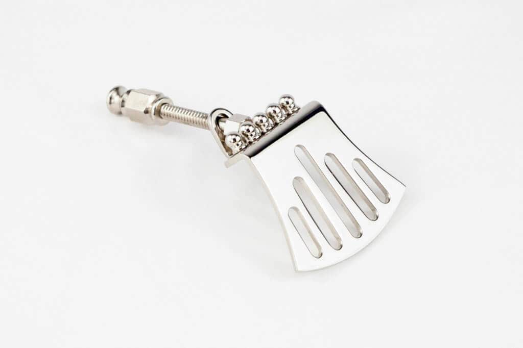 Pisgah Hawk Tail Old-Time Banjo Tailpiece - Nickel Pisgah Banjo Part