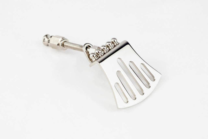 Pisgah Hawk Tail Old-Time Banjo Tailpiece - Nickel Pisgah Banjo Part