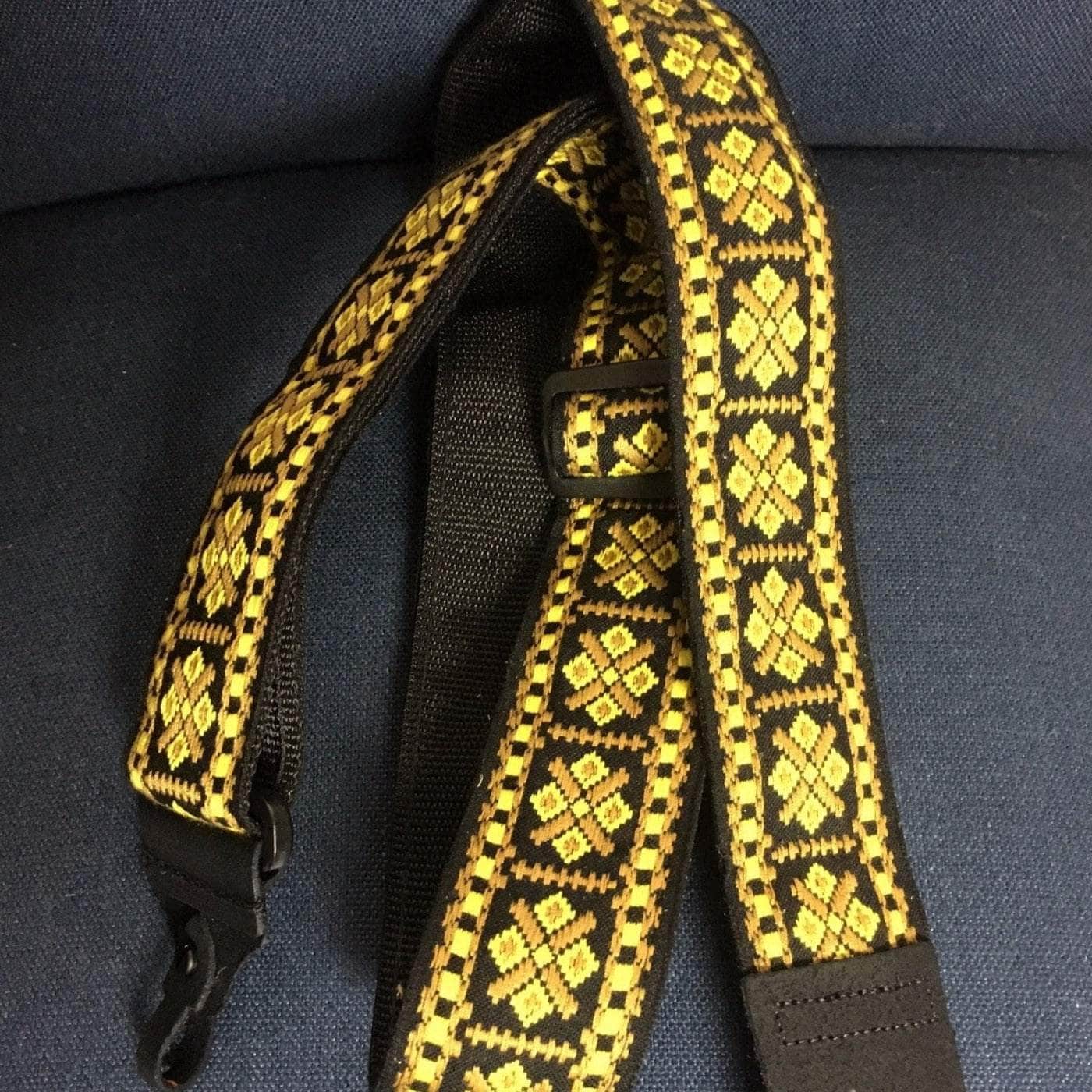 Retro Banjo Strap (BJ15) LM Products Banjo Straps Black & Gold