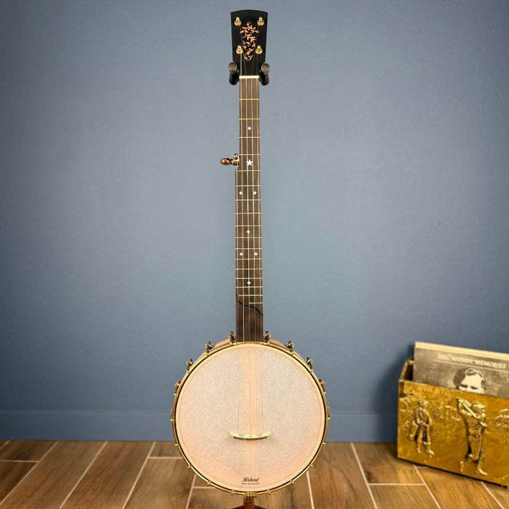 Rickard 11" Cherry Little Wonder Banjo with Antiqued Brass Hardware #1855 Rickard 5 String Banjos