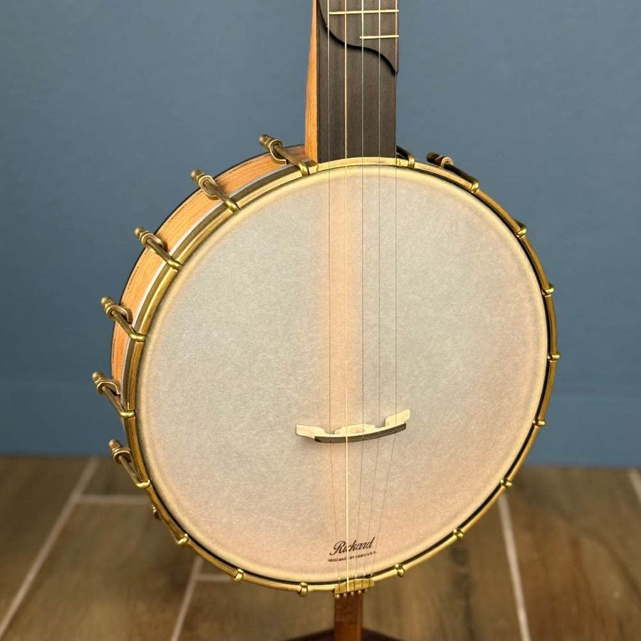 Rickard 11" Cherry Little Wonder Banjo with Antiqued Brass Hardware #1855 Rickard 5 String Banjos