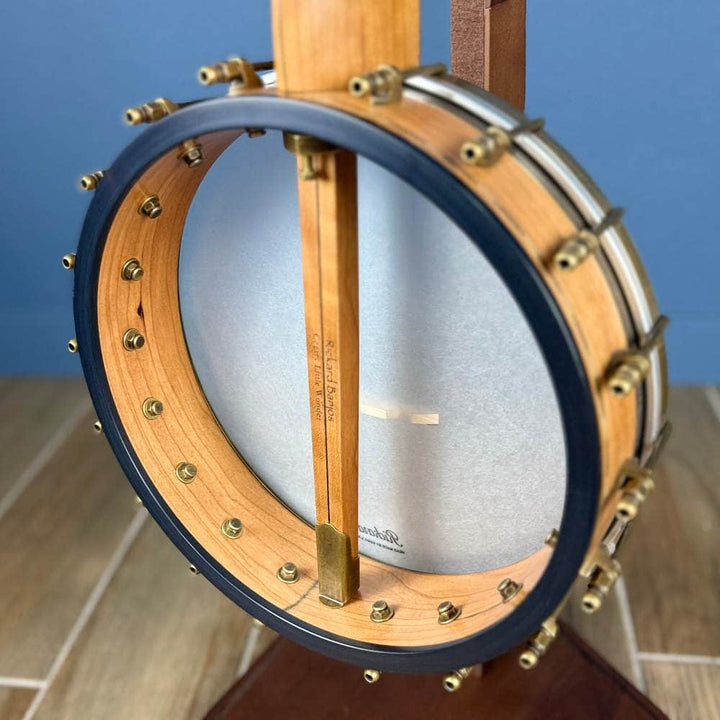 Rickard 11" Cherry Little Wonder Banjo with Antiqued Brass Hardware #1855 Rickard 5 String Banjos