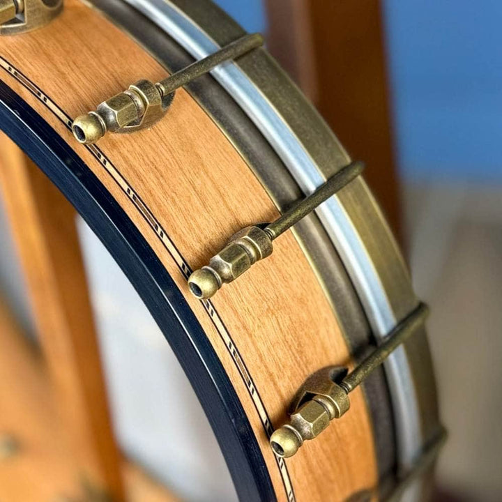 Rickard 11" Cherry Little Wonder Banjo with Antiqued Brass Hardware #1855 Rickard 5 String Banjos
