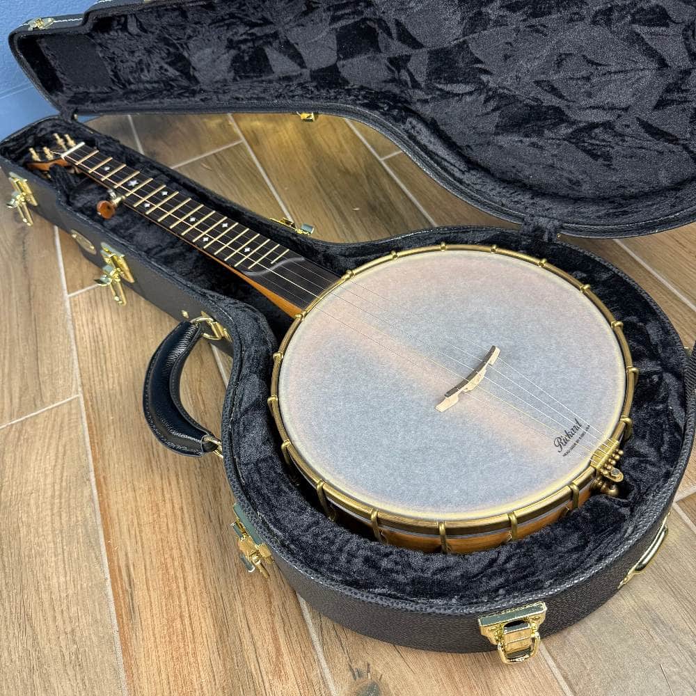 Rickard 11" Cherry Little Wonder Banjo with Antiqued Brass Hardware #1855 Rickard 5 String Banjos