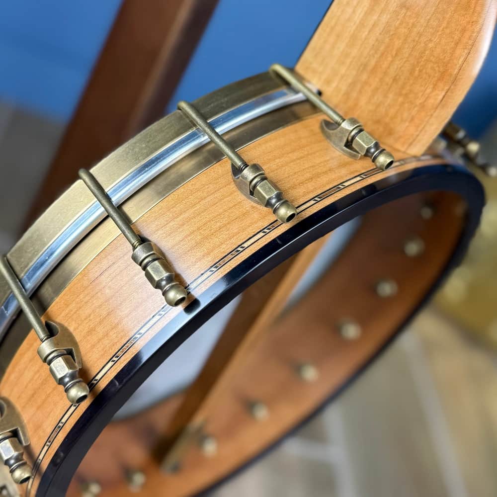 Rickard 11" Cherry Little Wonder Banjo with Antiqued Brass Hardware Rickard 5 String Banjos