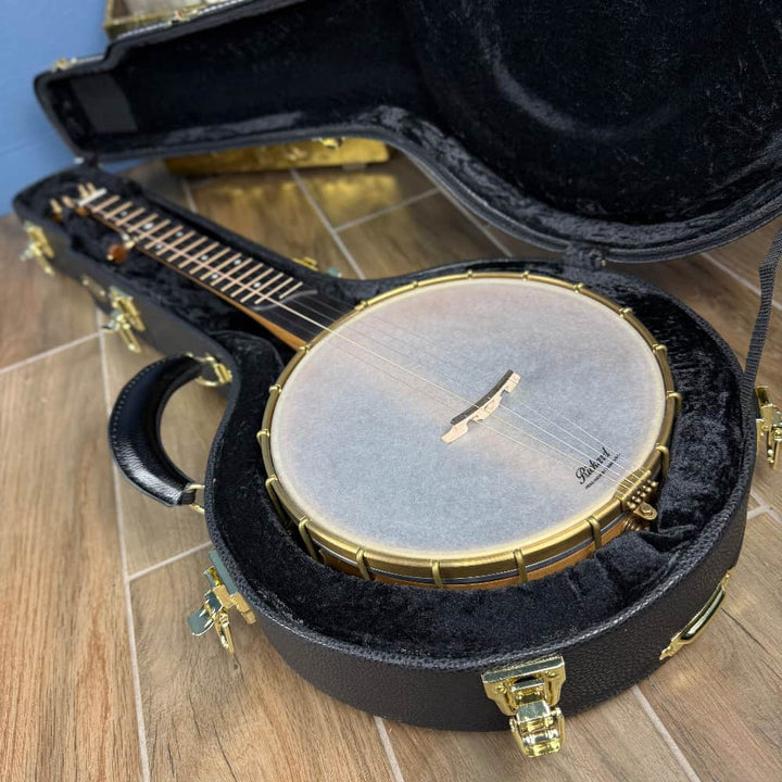 Rickard 11" Cherry Little Wonder Banjo with Antiqued Brass Hardware Rickard 5 String Banjos