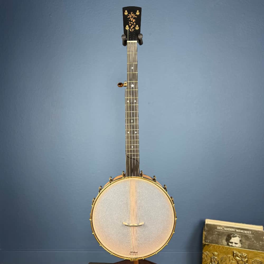 Rickard 12" Cherry Little Wonder Banjo with Antiqued Brass Hardware Rickard 5 String Banjos