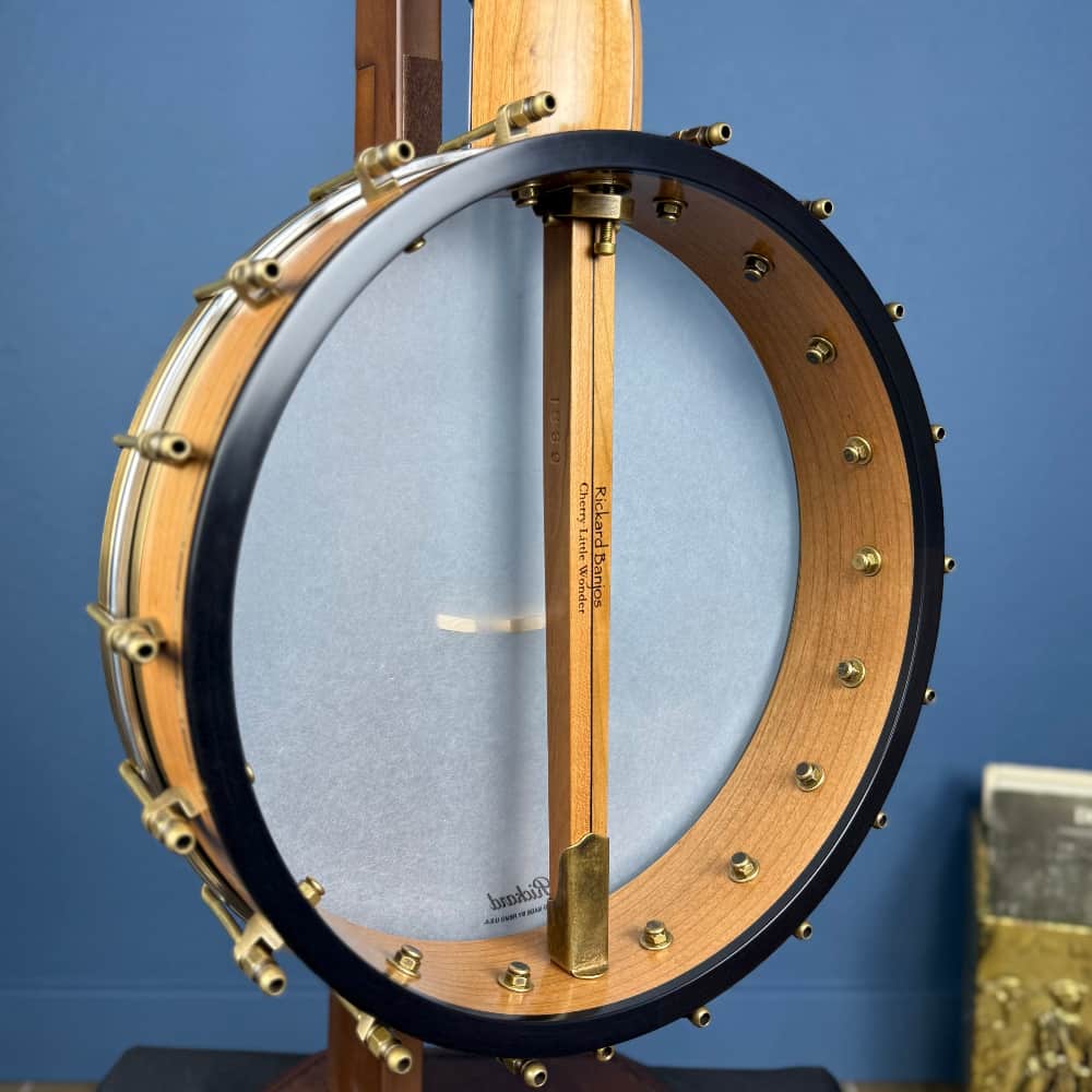 Rickard 12" Cherry Little Wonder Banjo with Antiqued Brass Hardware Rickard 5 String Banjos