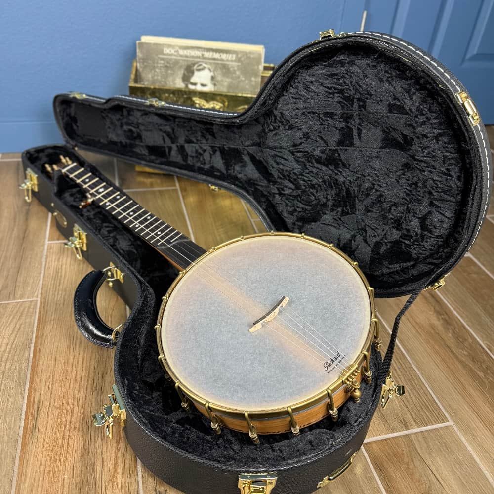 Rickard 12" Cherry Little Wonder Banjo with Antiqued Brass Hardware Rickard 5 String Banjos