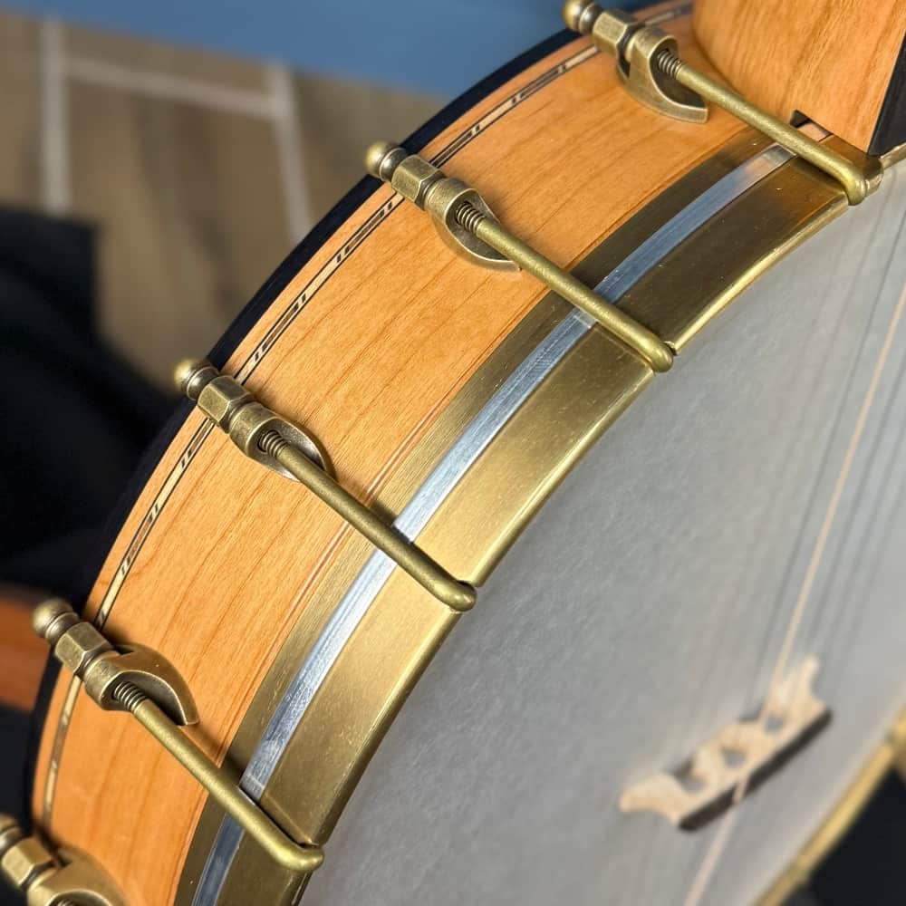 Rickard 12" Cherry Little Wonder Banjo with Antiqued Brass Hardware Rickard 5 String Banjos