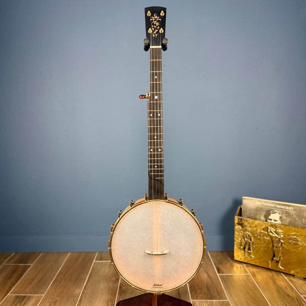 Rickard 12" Cherry Little Wonder Banjo with Antiqued Brass Hardware Rickard 5 String Banjos