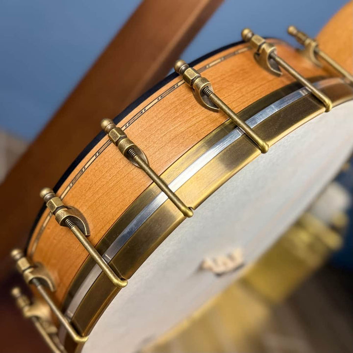 Rickard 12" Cherry Little Wonder Banjo with Antiqued Brass Hardware Rickard 5 String Banjos
