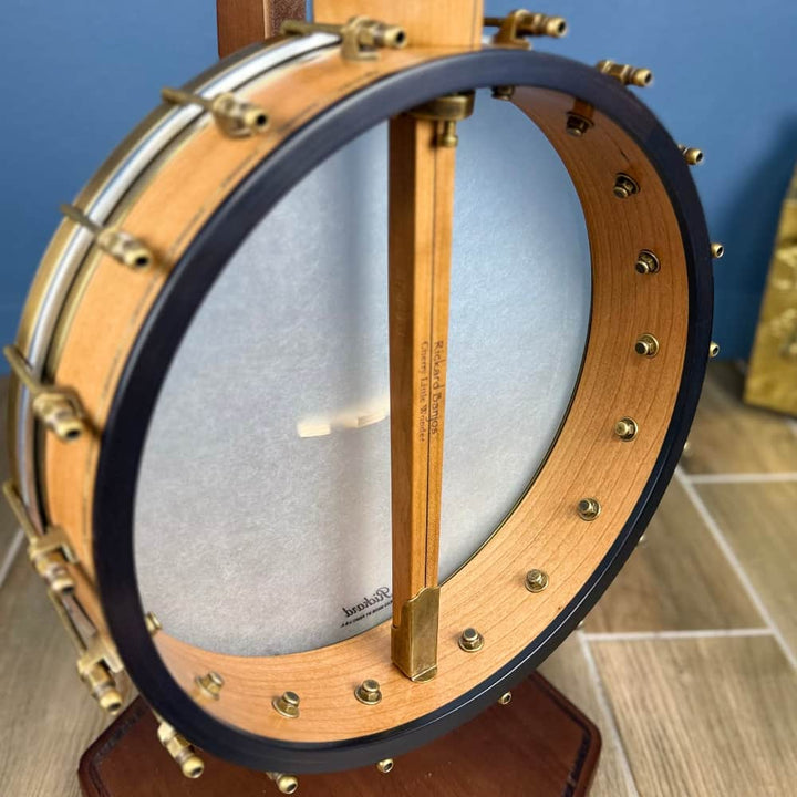 Rickard 12" Cherry Little Wonder Banjo with Antiqued Brass Hardware Rickard 5 String Banjos