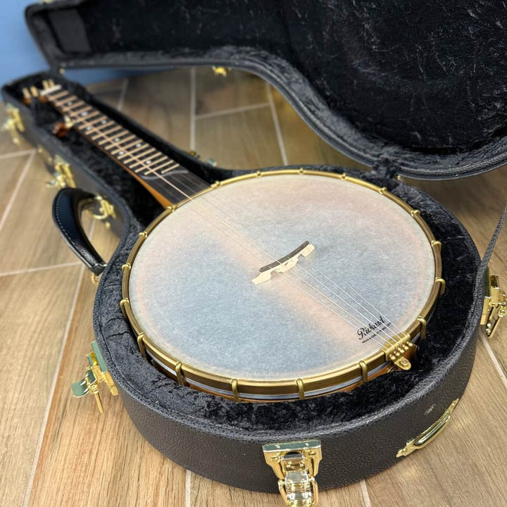 Rickard 12" Cherry Little Wonder Banjo with Antiqued Brass Hardware Rickard 5 String Banjos