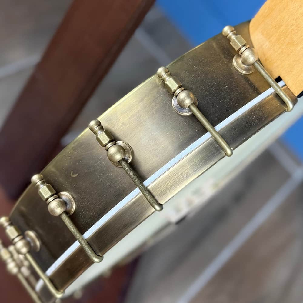 Rickard Custom 12' Brass Spunover Rim Banjo with Goat Skin Head Rickard 5 String Banjos
