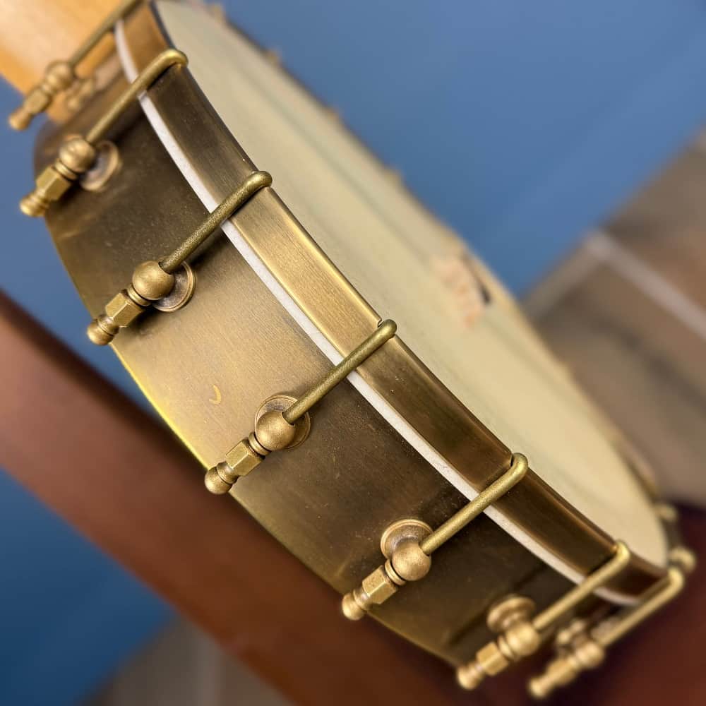 Rickard Custom 12' Brass Spunover Rim Banjo with Goat Skin Head Rickard 5 String Banjos