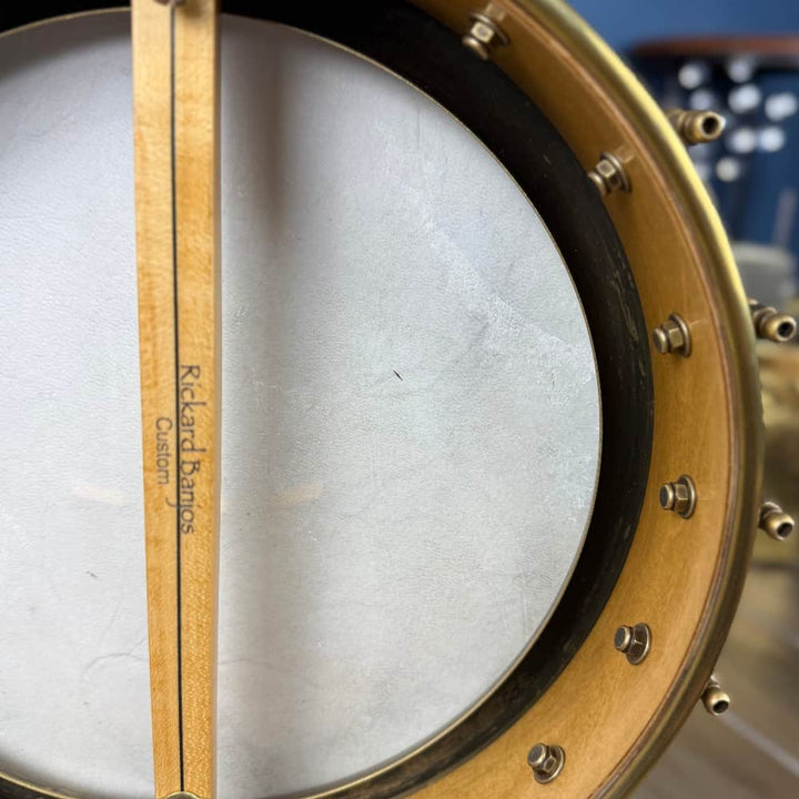 Rickard Custom 12' Brass Spunover Rim Banjo with Goat Skin Head Rickard 5 String Banjos