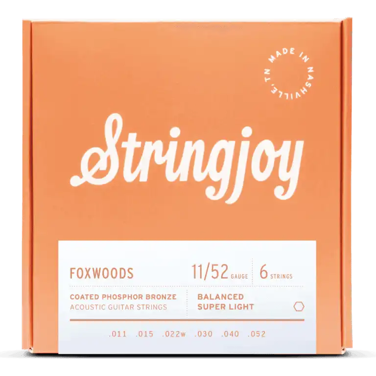 Stringjoy Foxwoods | Super Light Gauge (11-52) Coated Phosphor Bronze Acoustic Guitar Strings Stringjoy Guitar Strings