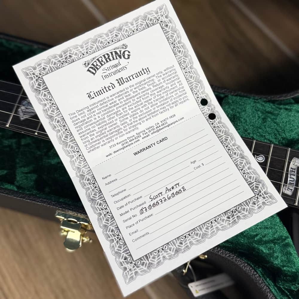 The Scott Avett "Truth" Signature Banjo Deering 5 String Banjos