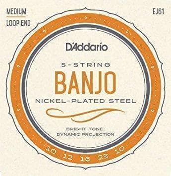D'Addario EJ61 Nickel Wound 5-String Banjo Strings - .010-.023 Medium Gauge D'Addario Banjo Strings