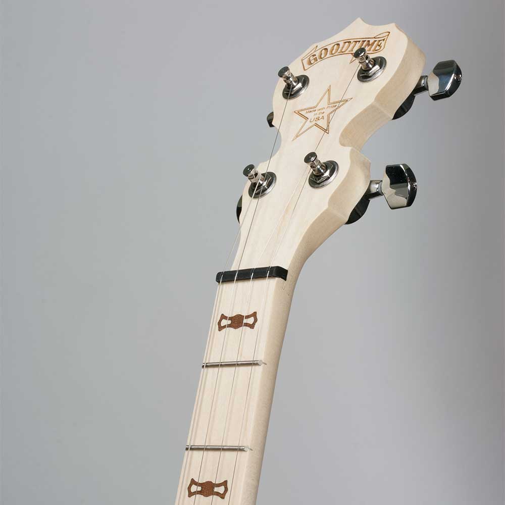 Deering Goodtime 5-String Banjo peghead and fingerboard