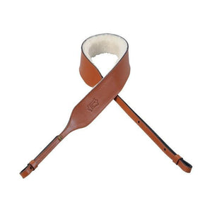 Levy's Lambswool Padded Leather Banjo Strap PM14 Levy's Leathers Banjo Straps Walnut